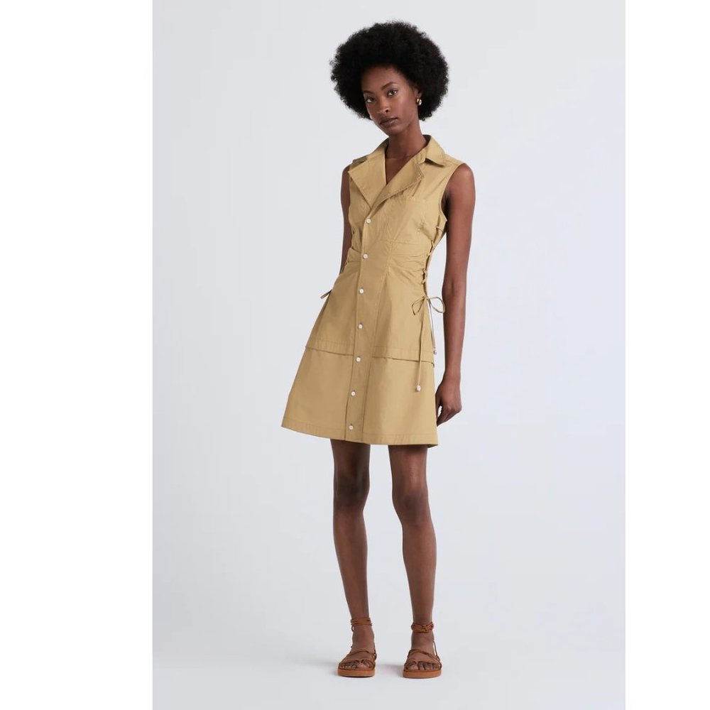 Derek Lam 10 Crosby SERENA Khaki LACE UP SHIRT DRESS P6812